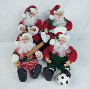 Vtg Holiday Creations 7.5" Sporty Santa's Super Fan